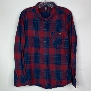 Fox Racing Rover Flannel Long Sleeve Button Up Shirt Size Large